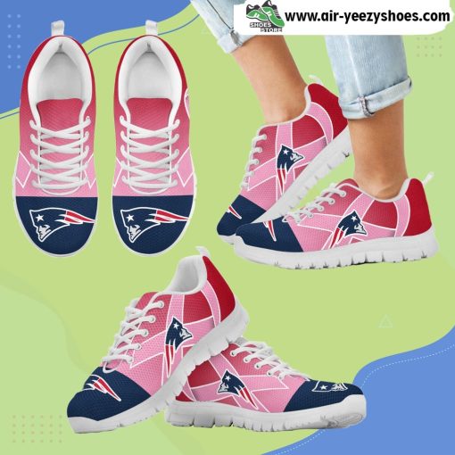 New England Patriots Cancer Pink Ribbon Breathable Running Sneaker