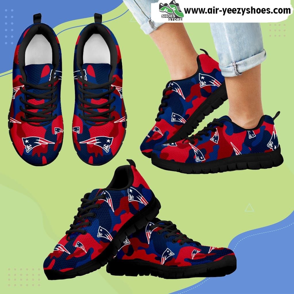New England Patriots Cotton Camouflage Fabric Military Solider Style Breathable Running Sneaker