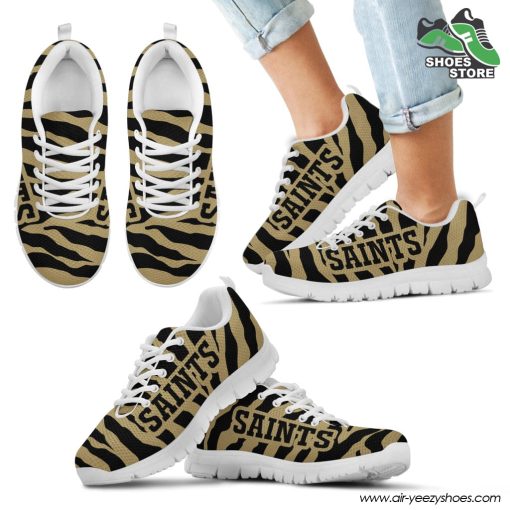 New Orleans Saints Breathable Running Shoes Tiger Skin Stripes Pattern Printed