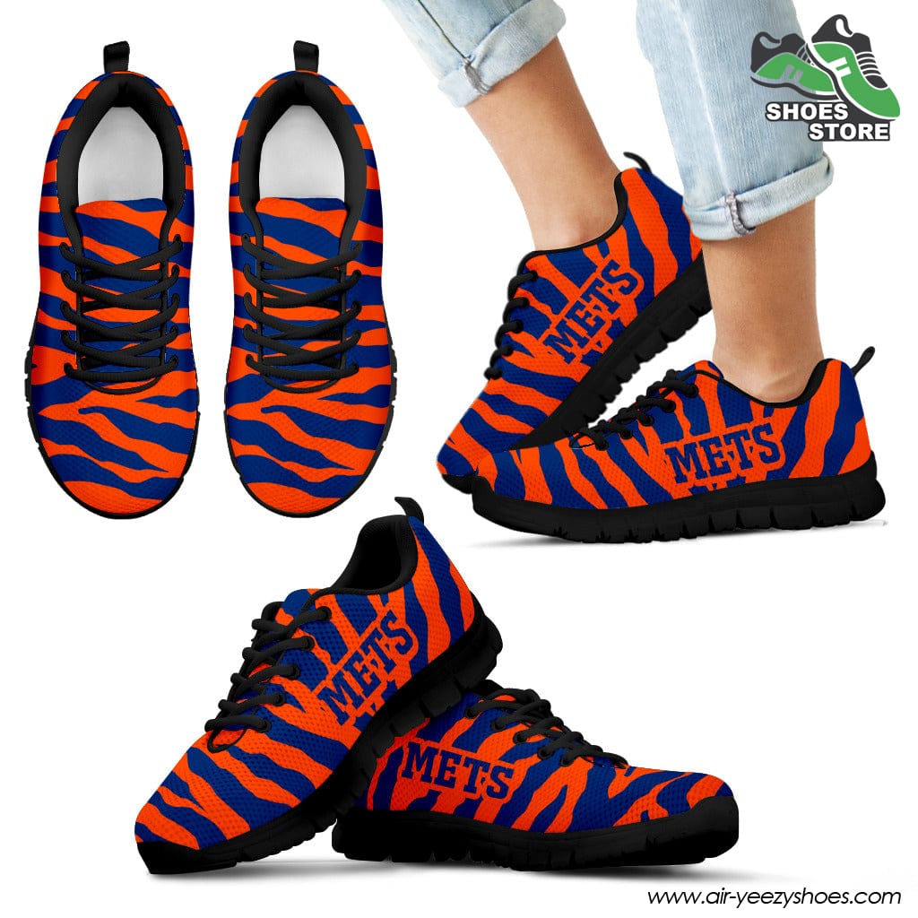 New York Mets Breathable Running Shoes Tiger Skin Stripes Pattern Printed