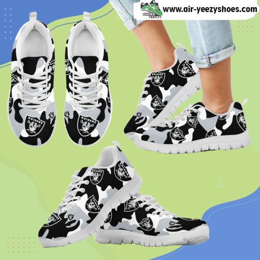 Oakland Raiders Cotton Camouflage Fabric Military Solider Style Breathable Running Sneaker
