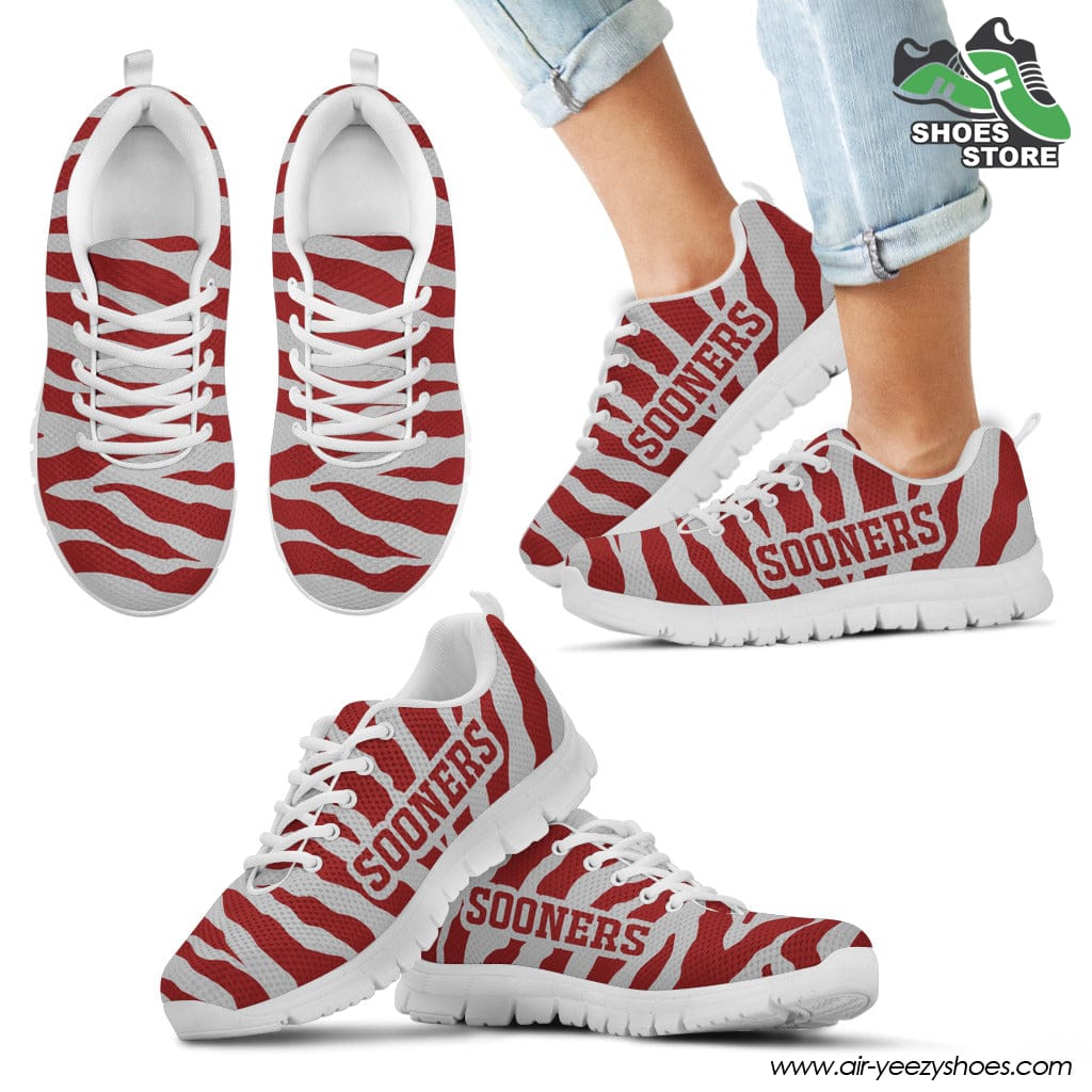 Oklahoma Sooners Breathable Running Shoes Tiger Skin Stripes Pattern Printed