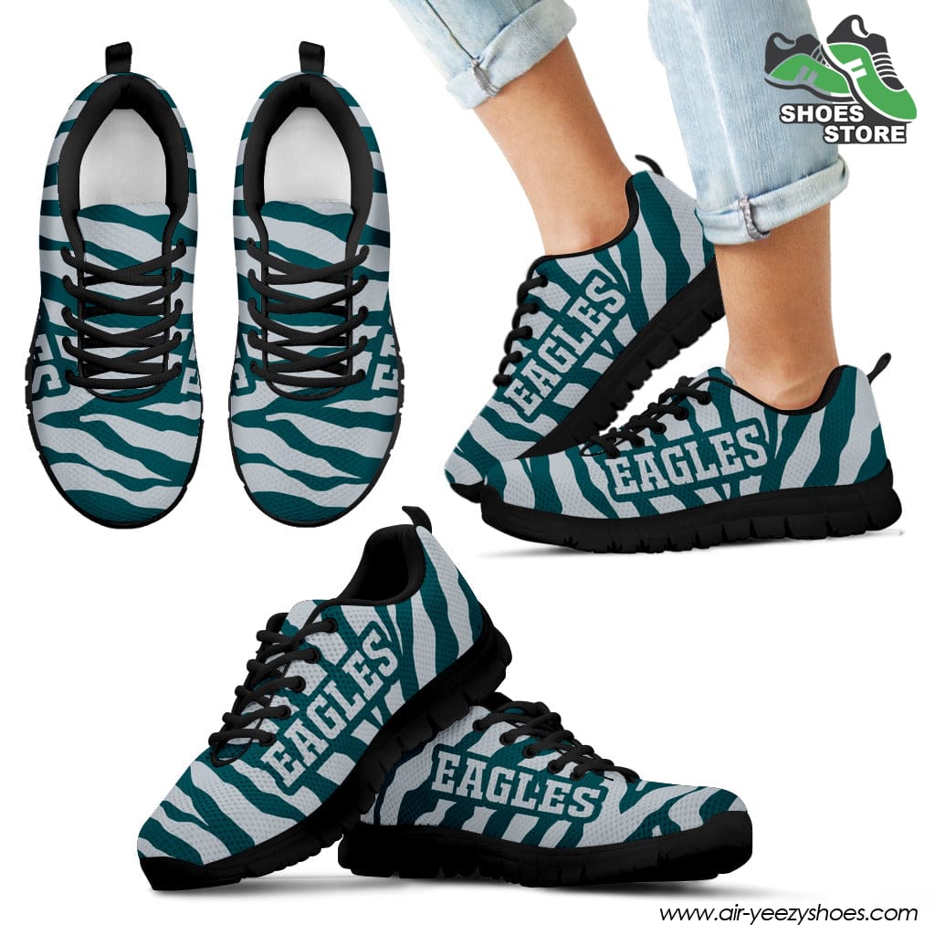 Philadelphia Eagles Breathable Running Shoes Tiger Skin Stripes Pattern Printed