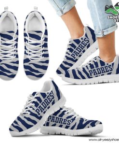 San Diego Padres Breathable Running Shoes Tiger Skin Stripes Pattern Printed
