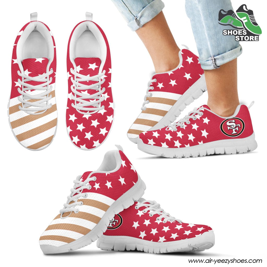 San Francisco 49ers America Flag Full Stars Stripes Pattern Sneaker