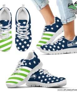 Seattle Seahawks America Flag Full Stars Stripes Pattern Sneaker