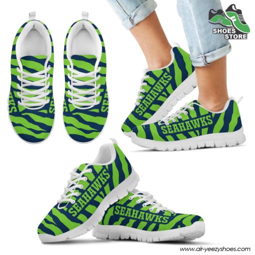 Seattle Seahawks Breathable Running Shoes Tiger Skin Stripes Pattern Printed