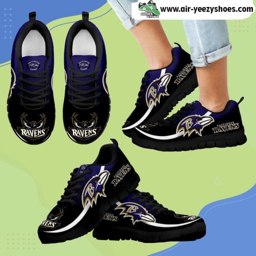 Shop Mystery Straight Line Up Baltimore Ravens Breathable Running Sneaker
