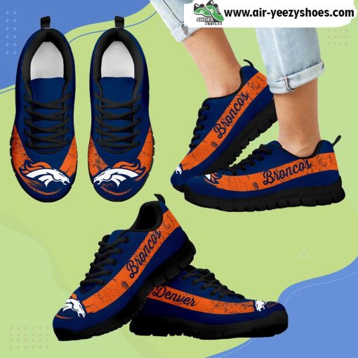 Single Line Logo Denver Broncos Breathable Running Sneaker