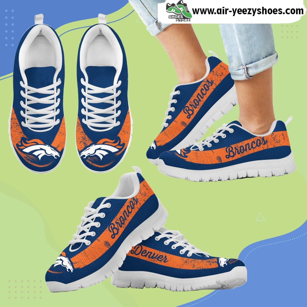 Single Line Logo Denver Broncos Breathable Running Sneaker