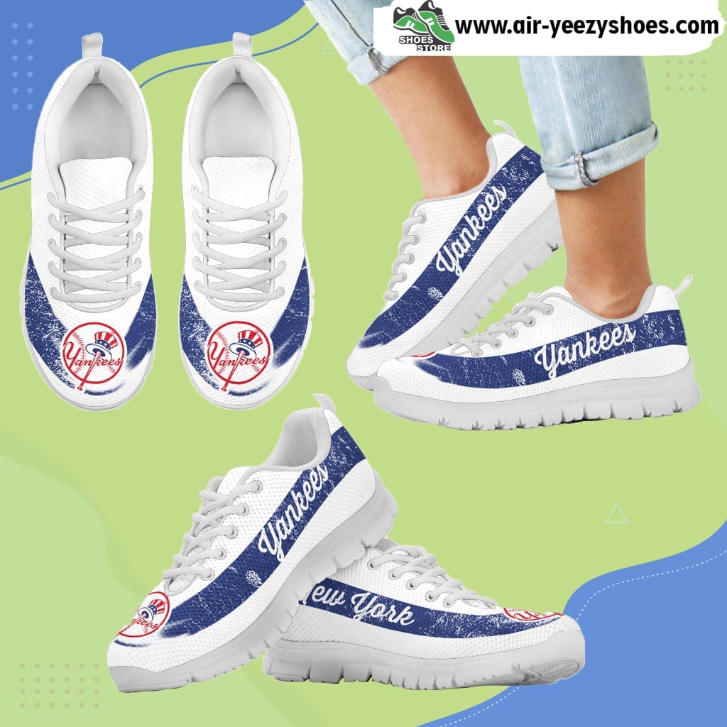 Single Line Logo New York Yankees Breathable Running Sneaker