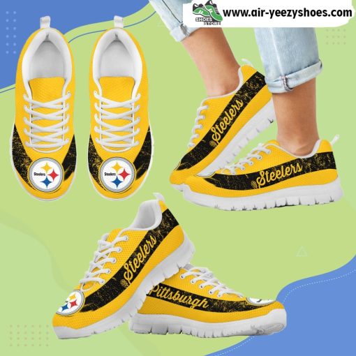 Single Line Logo Pittsburgh Steelers Breathable Running Sneaker