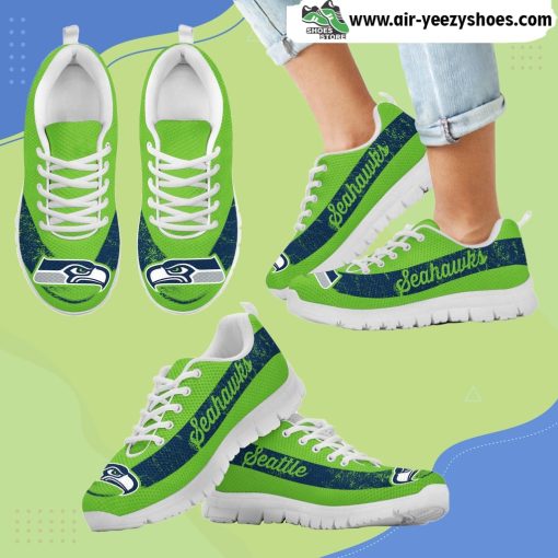 Single Line Logo Seattle Seahawks Breathable Running Sneaker