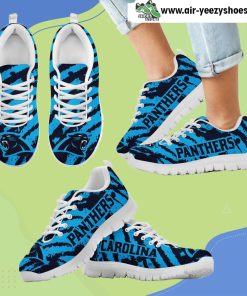 Stripes Pattern Print Carolina Panthers Breathable Running Shoes