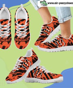 Stripes Pattern Print Cincinnati Bengals Breathable Running Sneaker