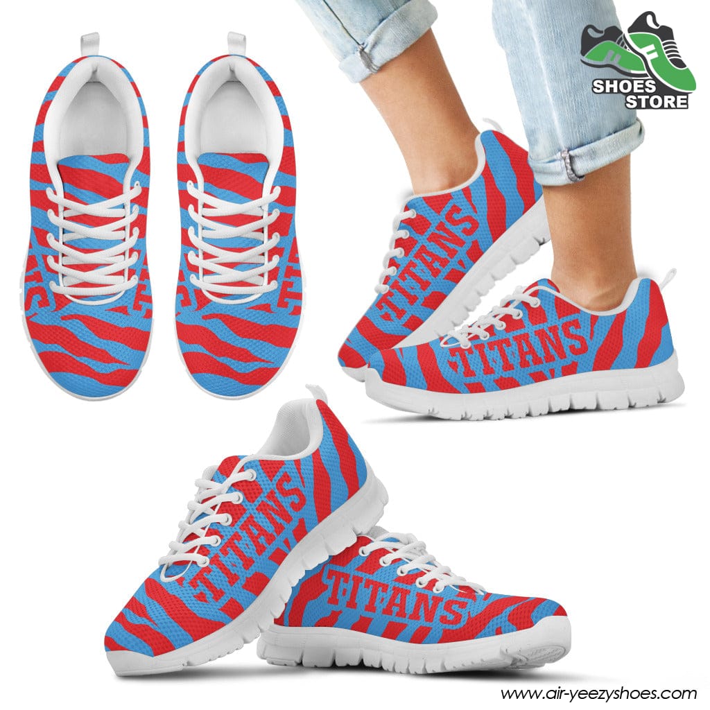 Tennessee Titans Breathable Running Shoes Tiger Skin Stripes Pattern Printed