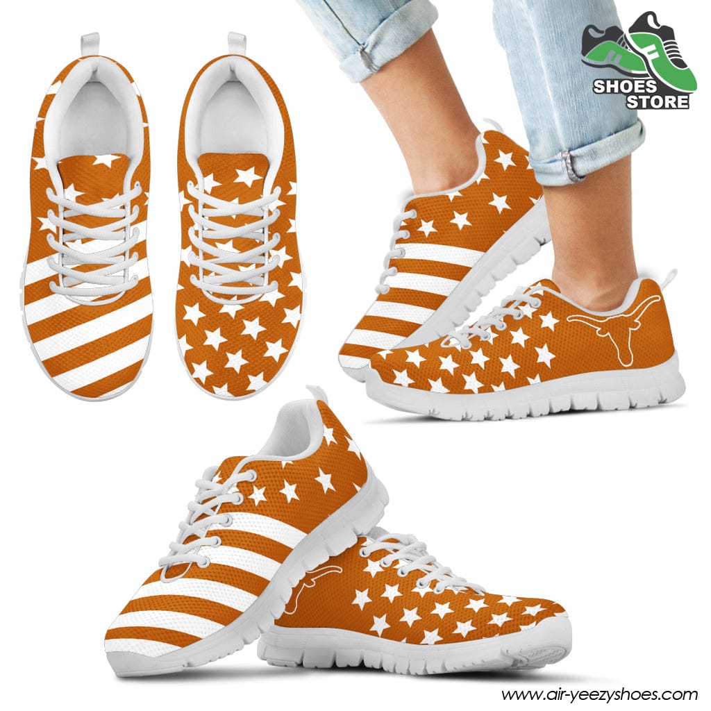 Texas Longhorns America Flag Pattern Casual Breathable Running Shoes