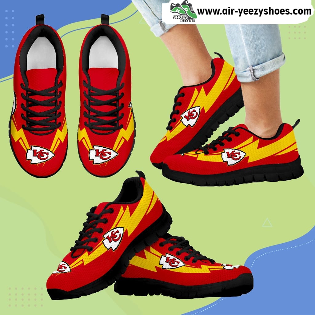 Three Amazing Good Line Charming Logo Kansas City Chiefs Breathable Running Sneaker