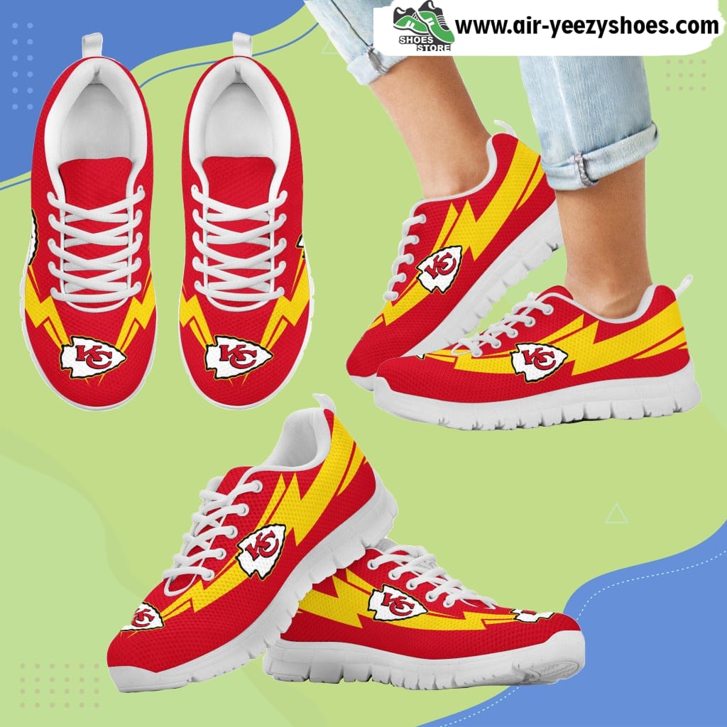 Three Amazing Good Line Charming Logo Kansas City Chiefs Breathable Running Sneaker