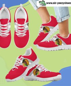 Three Colors Vertical Chicago Blackhawks Breathable Running Sneaker