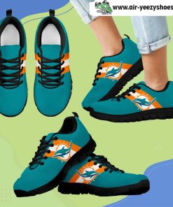 Three Colors Vertical Miami Dolphins Breathable Running Sneaker