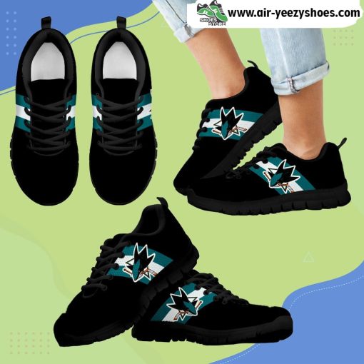 Three Colors Vertical San Jose Sharks Breathable Running Sneaker