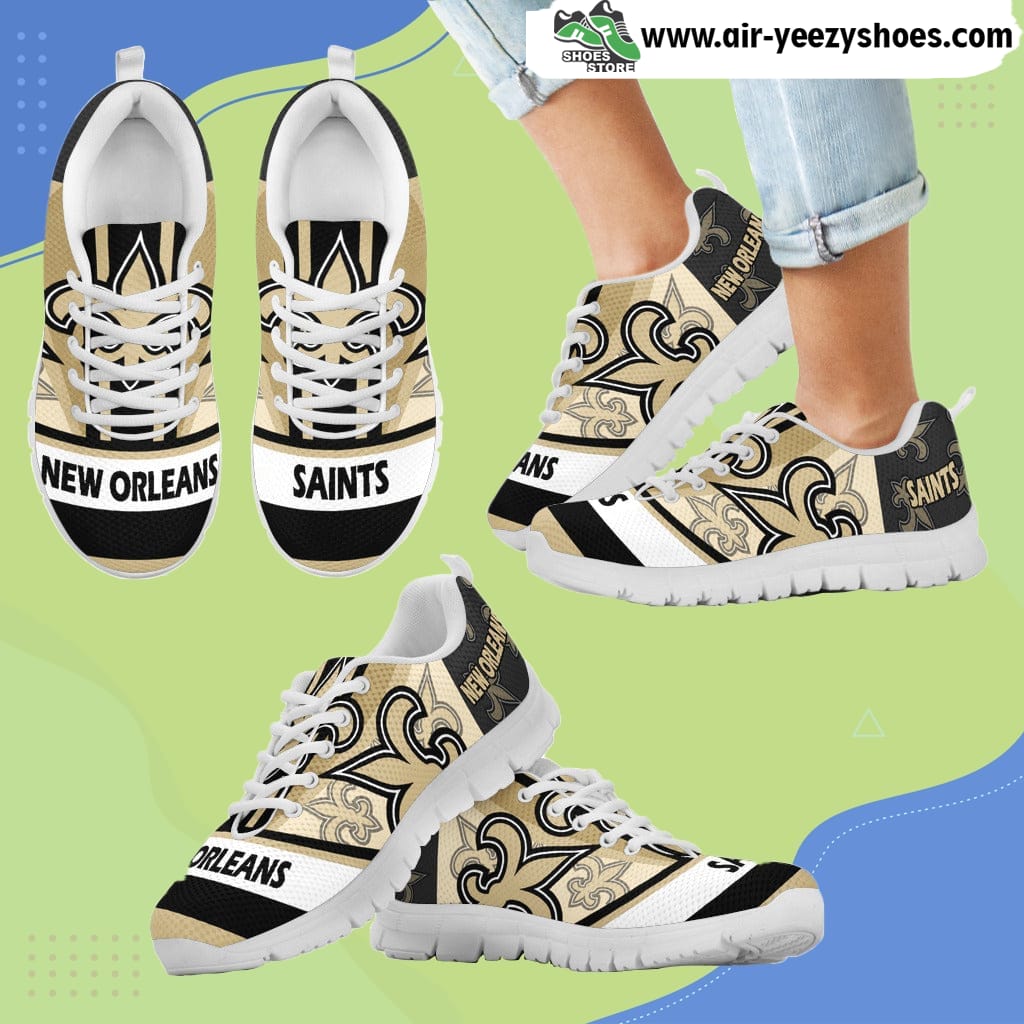Three Impressing Point Of Logo New Orleans Saints Breathable Running Sneaker