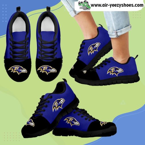 Two Colors Aparted Baltimore Ravens Breathable Running Sneaker