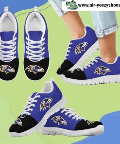 Two Colors Aparted Baltimore Ravens Breathable Running Sneaker