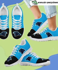 Two Colors Aparted Carolina Panthers Breathable Running Sneaker