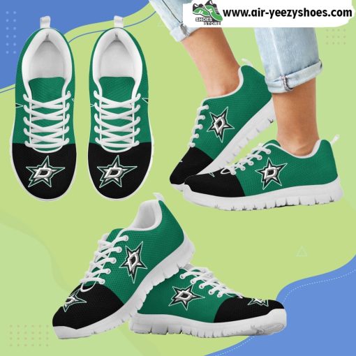 Two Colors Aparted Dallas Stars Breathable Running Sneaker