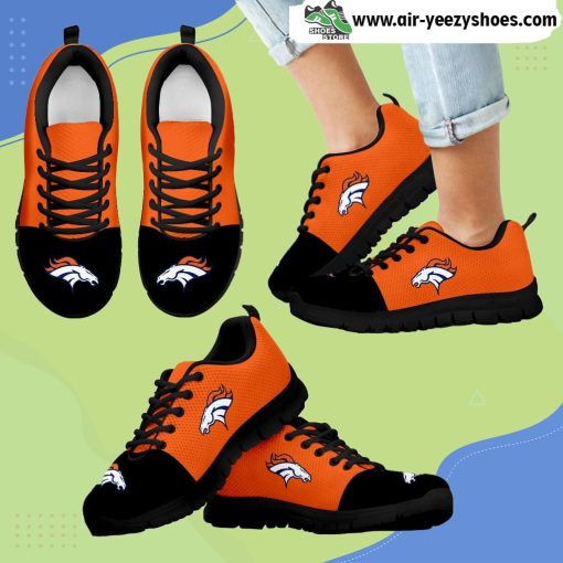 Two Colors Aparted Denver Broncos Breathable Running Sneaker