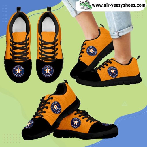 Two Colors Aparted Houston Astros Breathable Running Sneaker