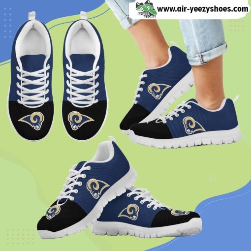 Two Colors Aparted Los Angeles Rams Breathable Running Sneaker