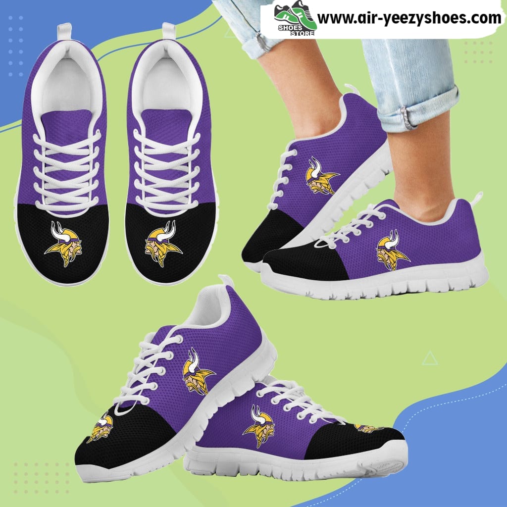 Two Colors Aparted Minnesota Vikings Breathable Running Sneaker