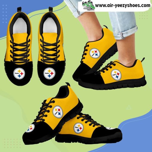 Two Colors Aparted Pittsburgh Steelers Breathable Running Sneaker