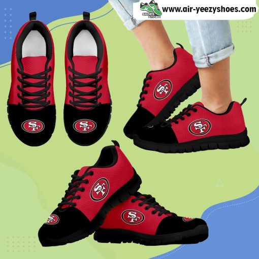 Two Colors Aparted San Francisco 49ers Breathable Running Sneaker