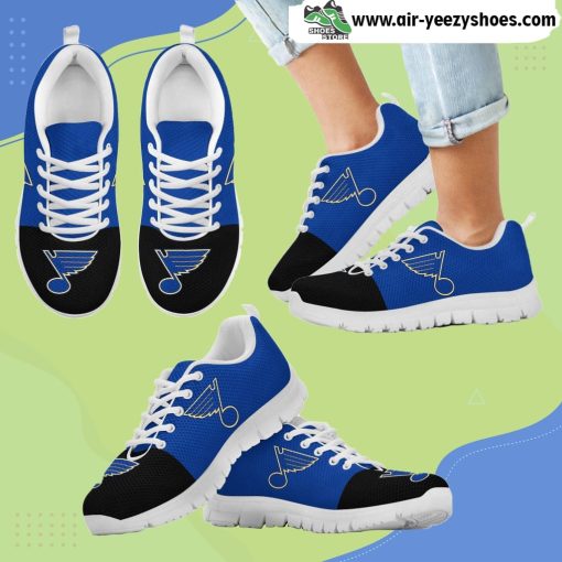Two Colors Aparted St. Louis Blues Breathable Running Sneaker