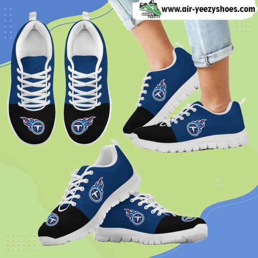 Two Colors Aparted Tennessee Titans Breathable Running Sneaker