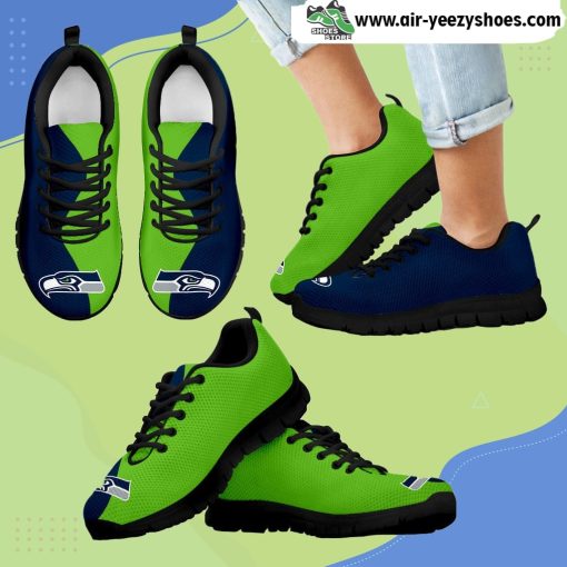 Two Colors Trending Lovely Seattle Seahawks Breathable Running Sneaker