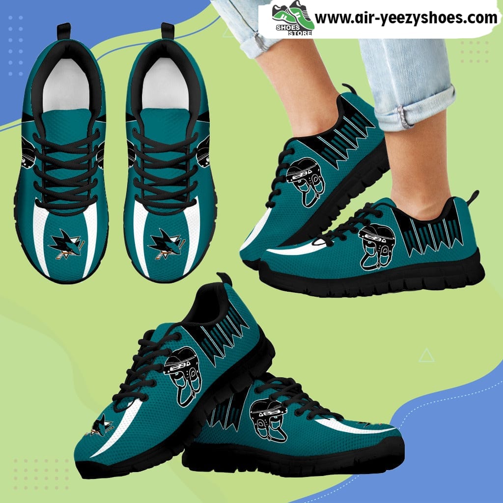 Vintage Four Flags With Streaks San Jose Sharks Breathable Running Sneaker