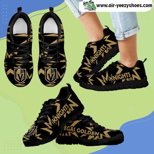 Zig Zag Circle Dizzy Excellent Nice Logo Vegas Golden Knights Breathable Running Sneaker