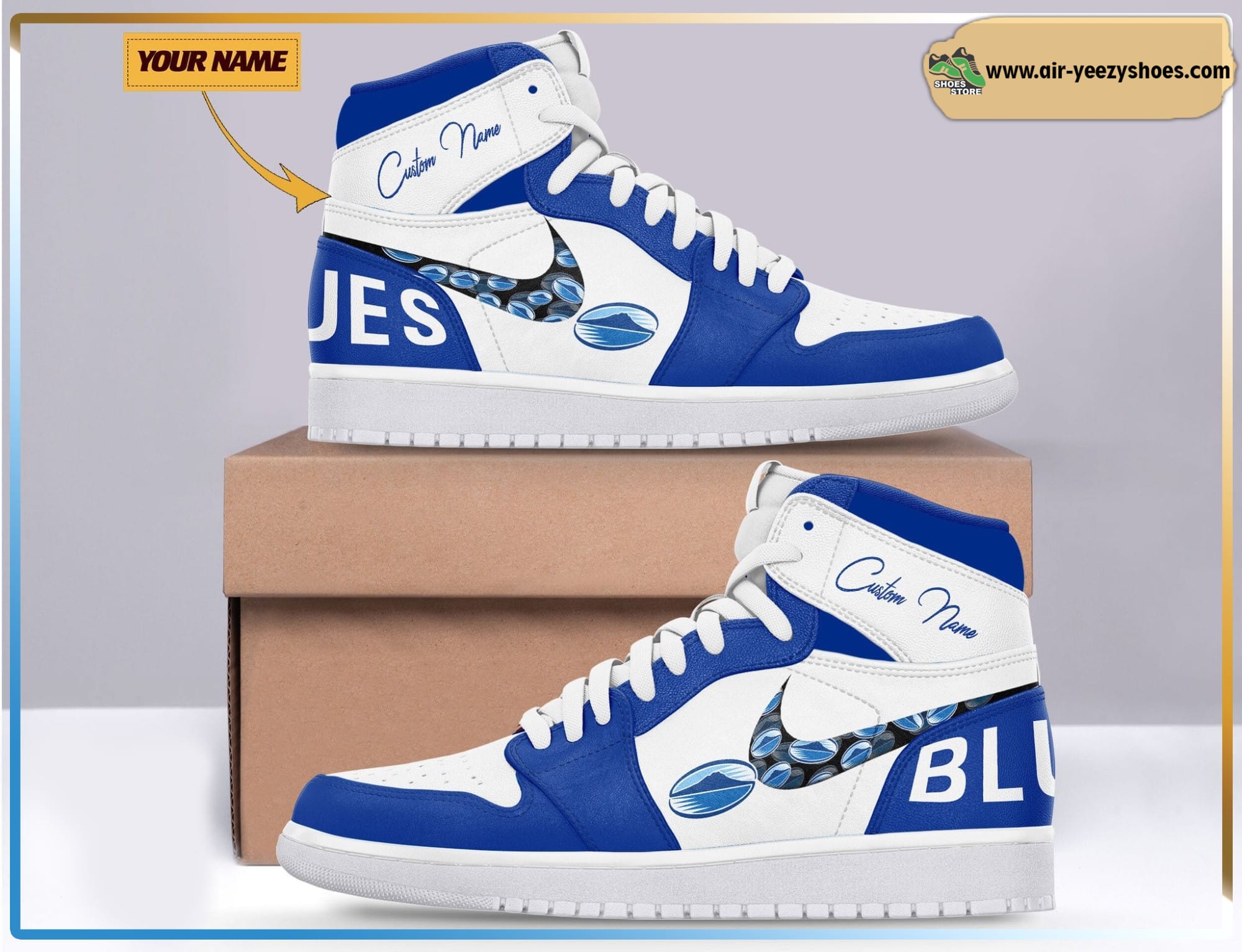 Blues PSuper Rugby Pacific Air Jodan 1 High Top Sneaker Boots