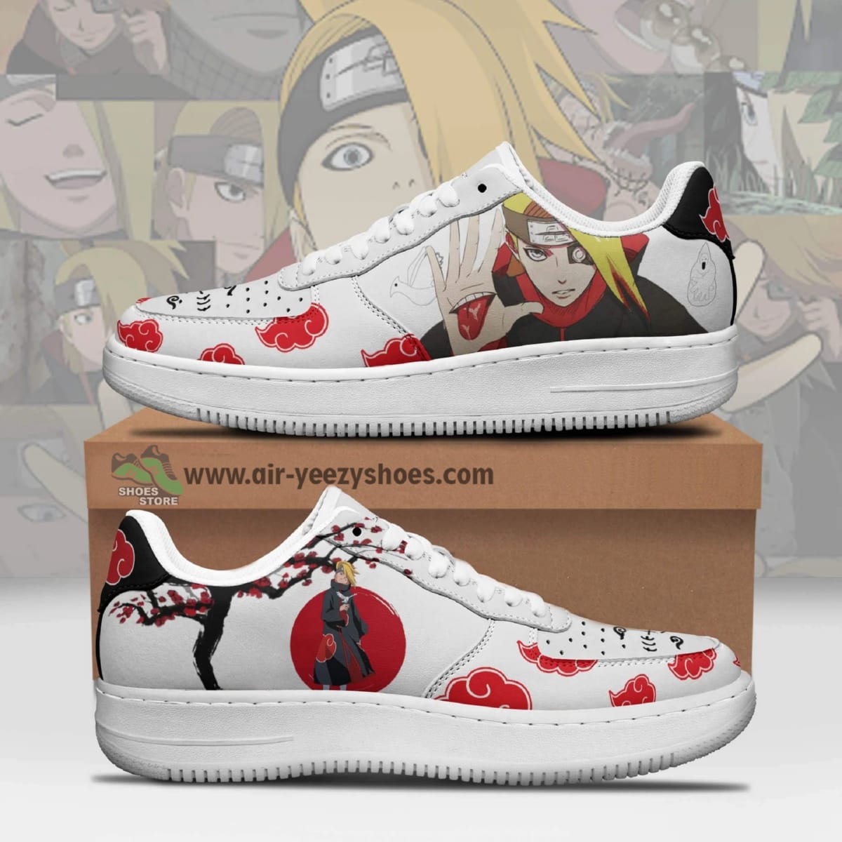 Deidara Akatsuki Anime Air Force 1 Sneaker, Custom Naruto Anime Shoes