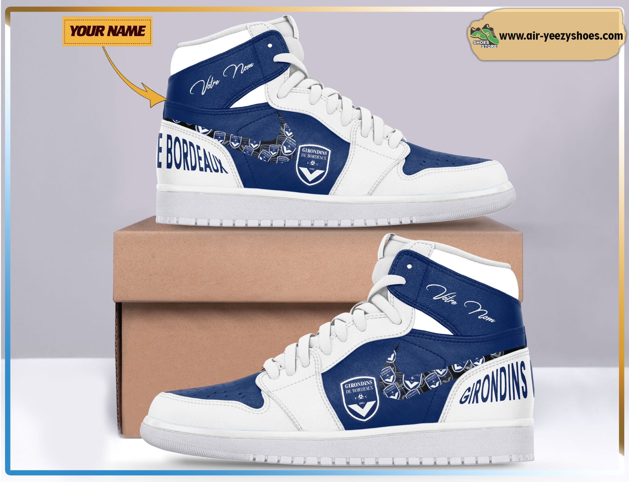 Girondins de Bordeaux Ligue 1 Air Jodan 1 High Top Sneaker Boots
