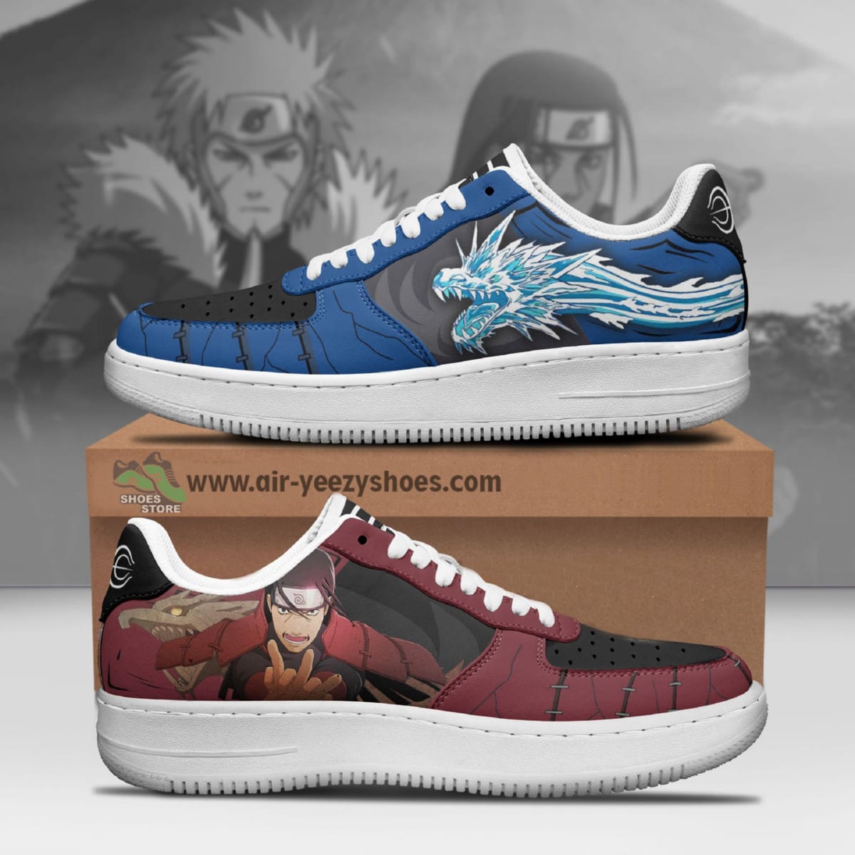 Hashirama x Tobirama Anime Air Force 1 Sneaker, Custom Naruto Anime Shoes