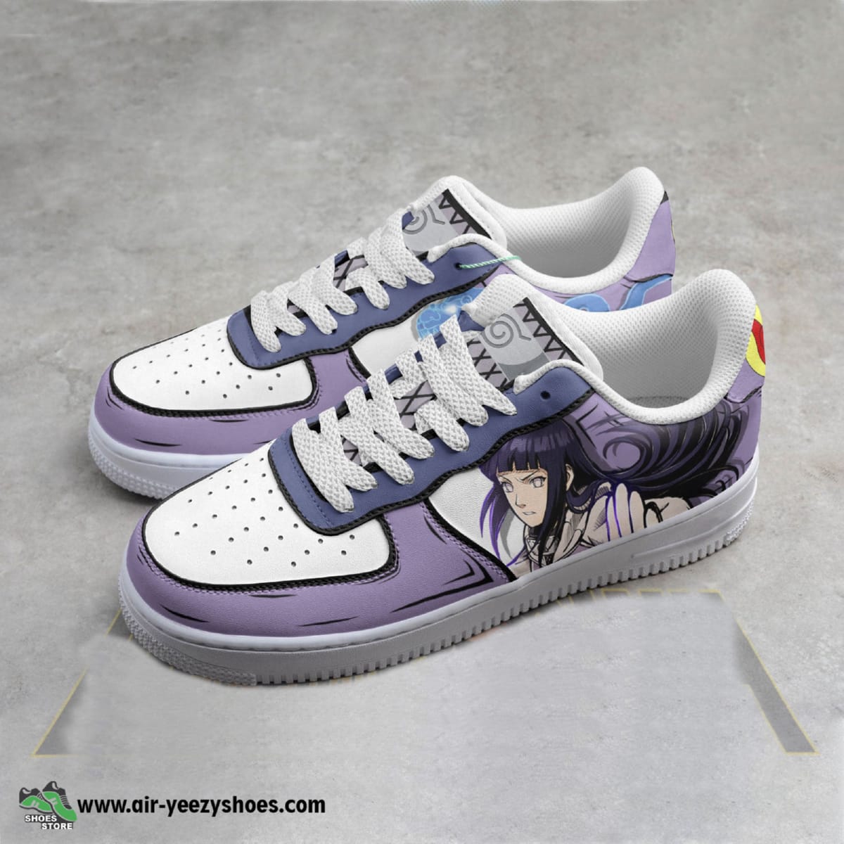 Hinata Hyuga Anime Air Force 1 Sneaker, Custom Naruto Twin Lion Fists mode Anime Shoes