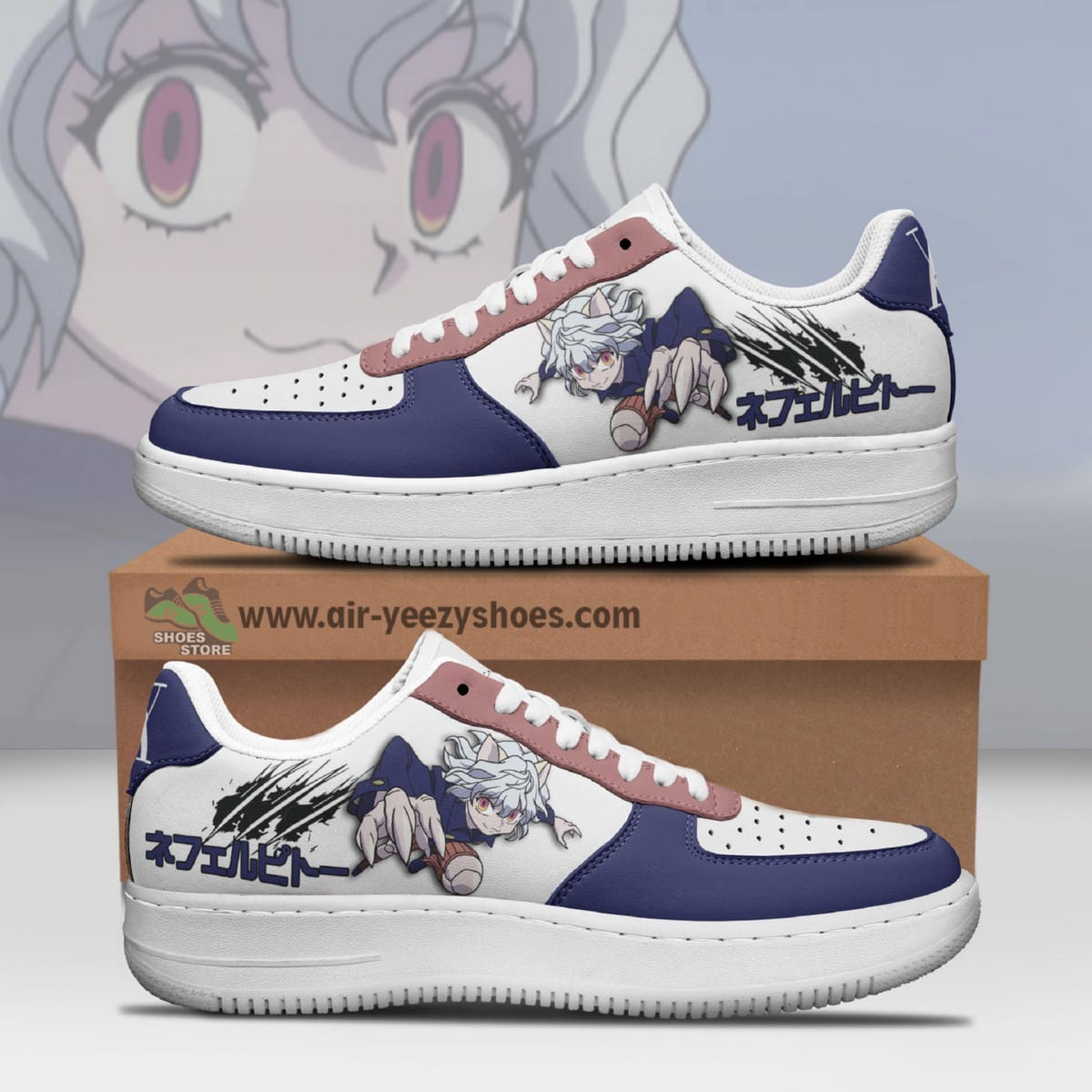 HxH Neferpitou Anime Air Force 1 Sneaker, Custom Hunter x Hunter Anime Shoes
