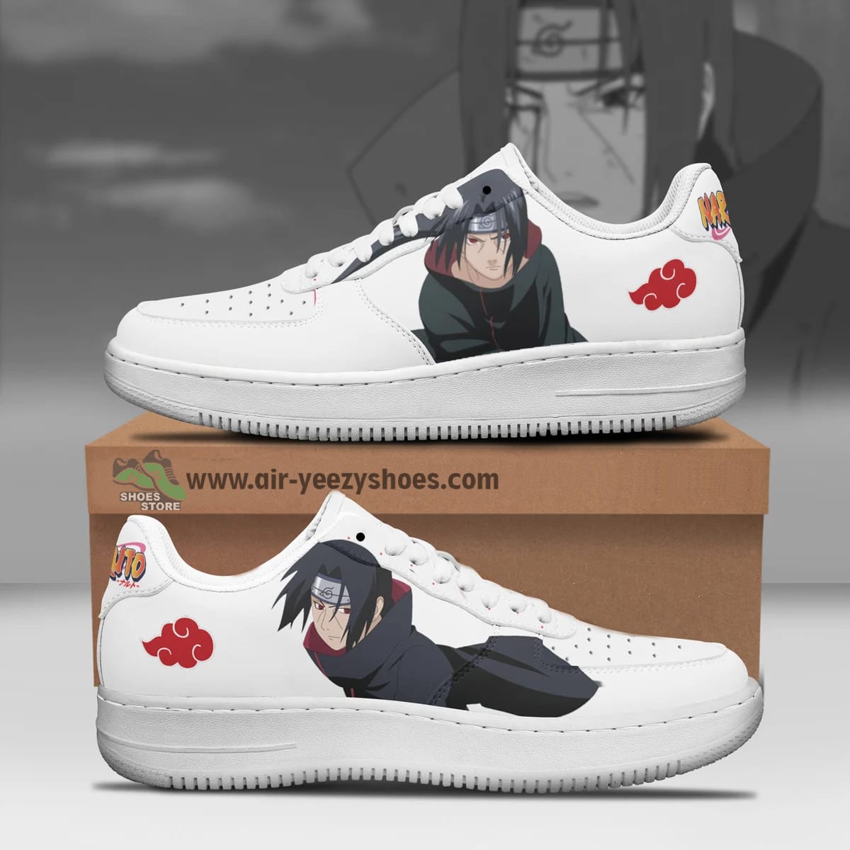 Itachi af1 Naruto Shoes Akatsuki Custom Anime Anime Air Force 1 Sneaker,