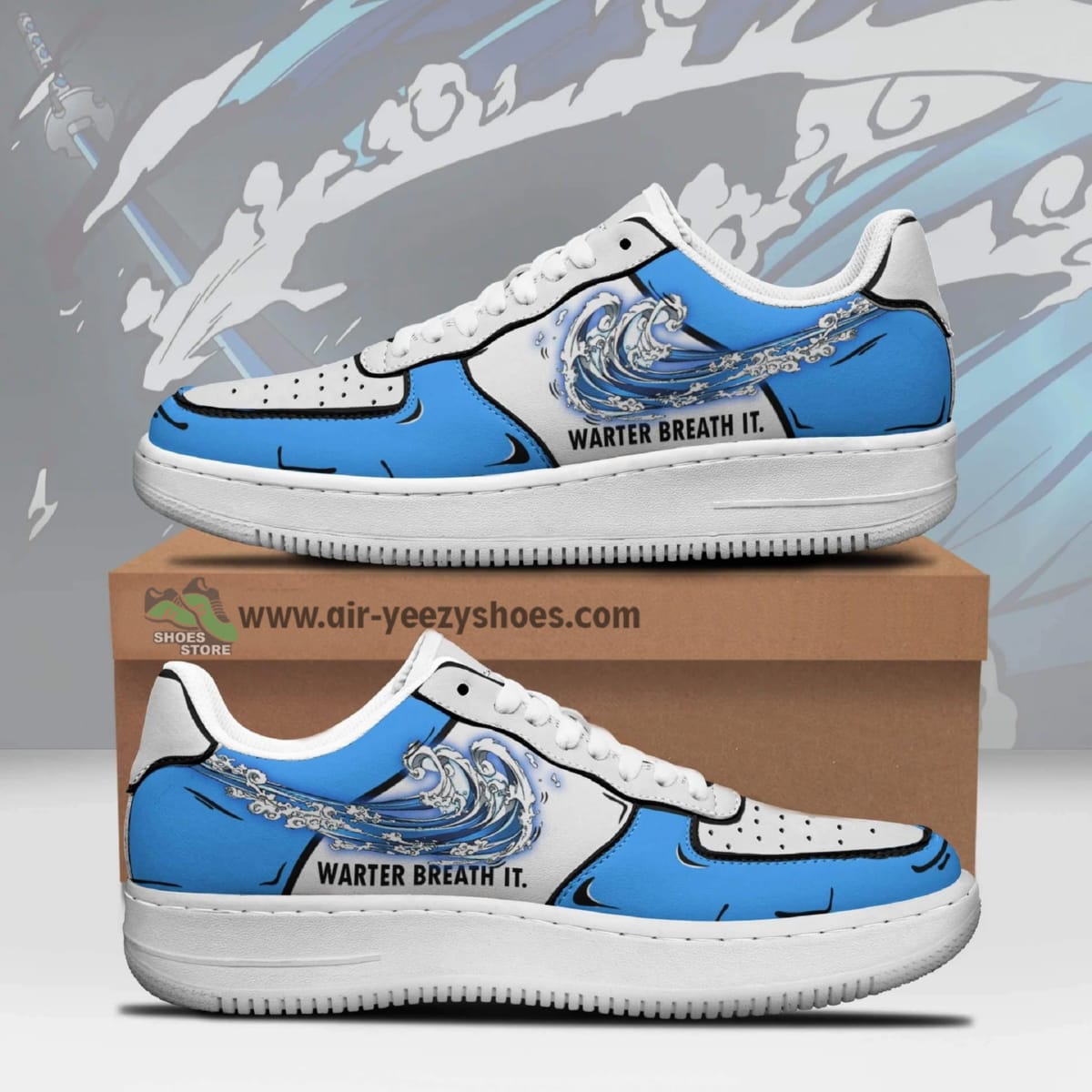 Demon Slayer Anime Air Force 1 Sneaker, Custom Water Breath It Anime Shoes
